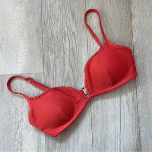 Milea Bikini Top padded wired ribbed womens Pink (size 10) swim beach colorful